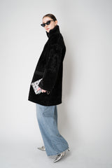Lorena Antoniazzi Reversible Leather and Shearling Coat in Black