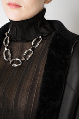 Lorena Antoniazzi Reversible Leather and Shearling Coat in Black