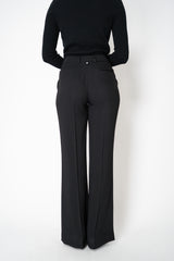 Lorena Antoniazzi Crepe Straight Leg Trousers in Black