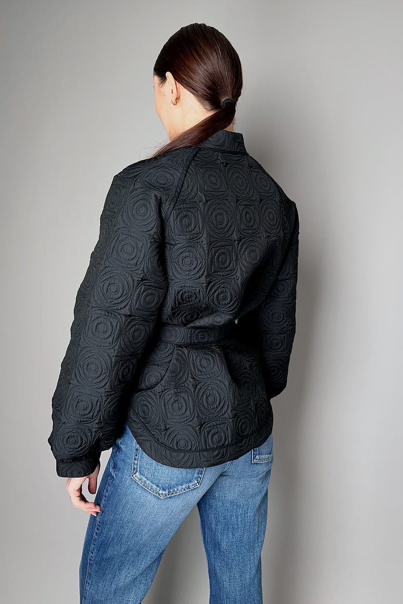 Odeeh Geometric Metalasse Padded Jacket in Black
