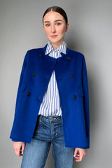Odeeh Wool Cashmere Flannel Coat in Royal Blue- Ashia Mode- Vancouver, BC