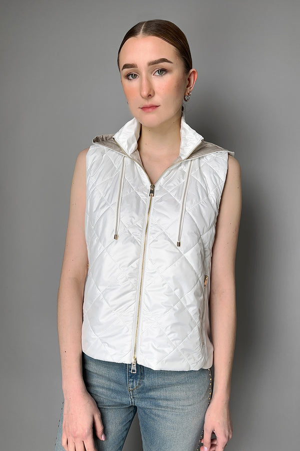 Lorena Antoniazzi Hooded Padded Vest in White- Ashia Mode- Vancouver, BC