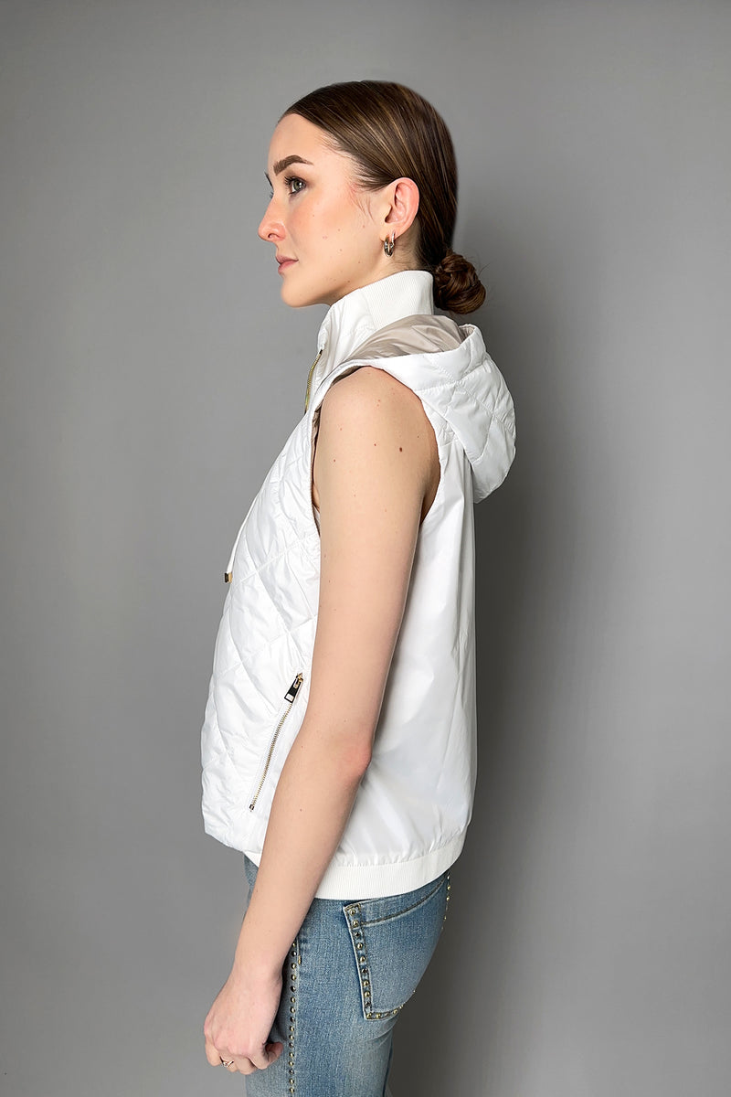 Lorena Antoniazzi Hooded Padded Vest in White- Ashia Mode- Vancouver, BC