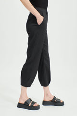 Annette Gortz Stretch Linen  Barrel Fit Pants in Black