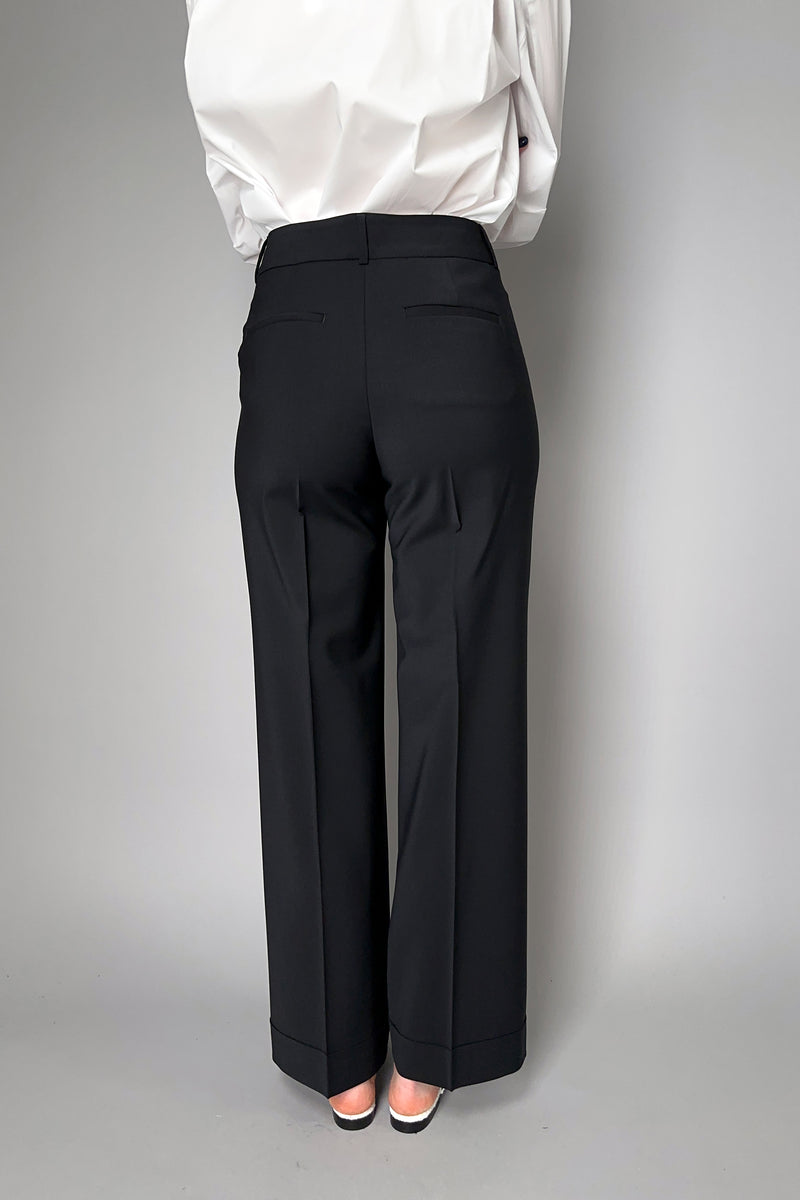 Peserico Straight Leg Wool Trousers in Black Vancouver. Shop Online or in Store.