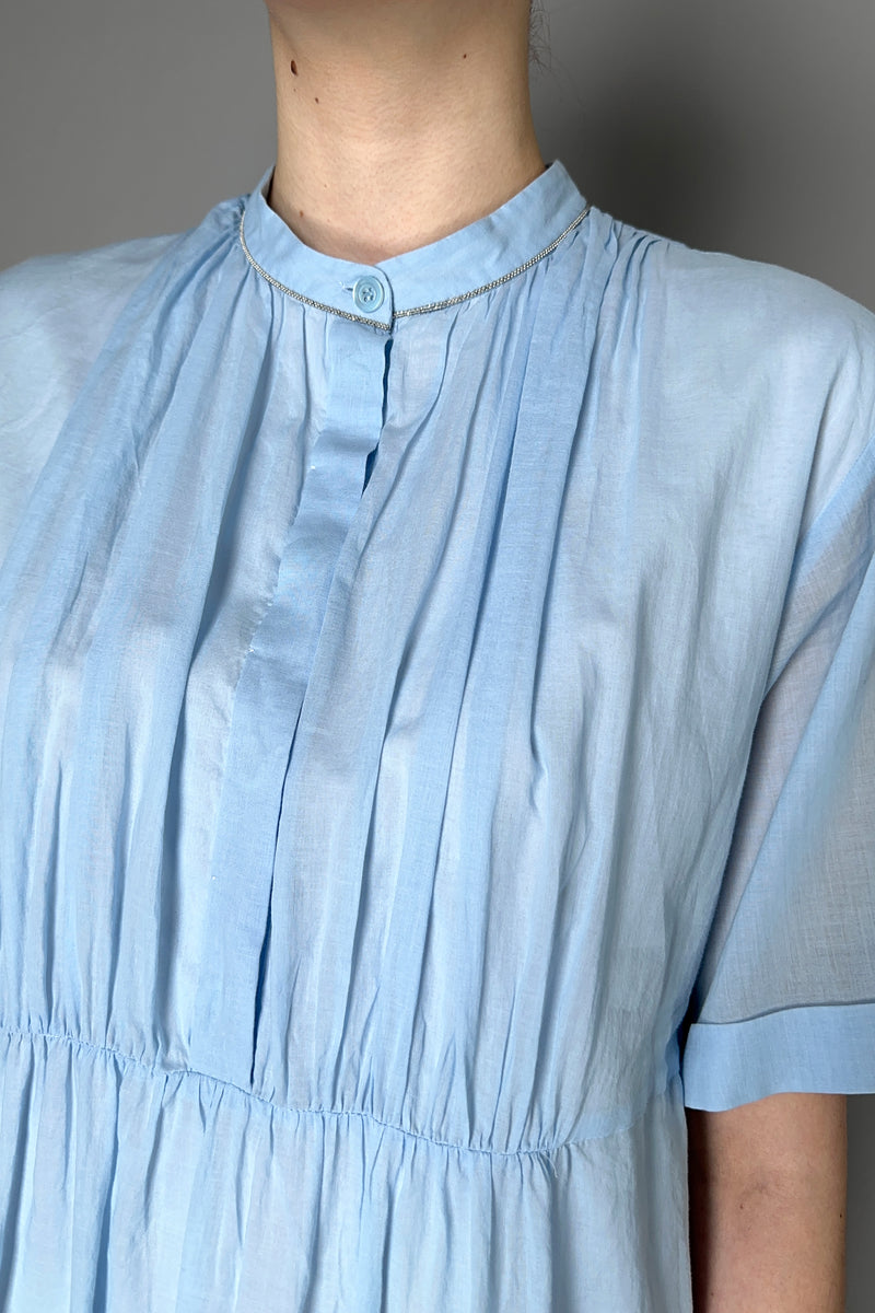 Peserico Layered Cotton Tier Dress in Sky Blue Vancouver. Shop Online or in Store.