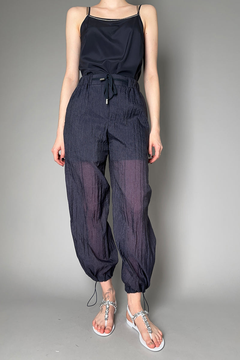 Peserico Textured Organdy Jogger Pants in Navy