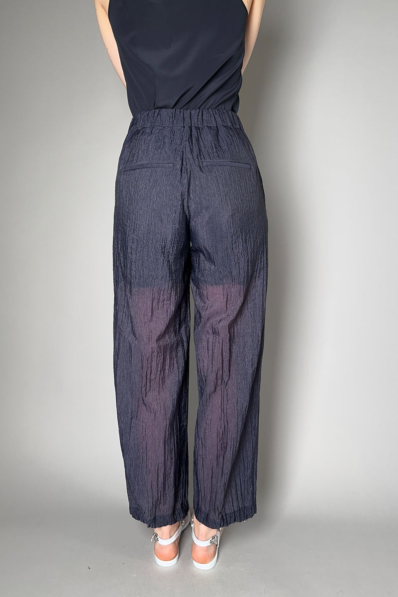 Peserico Textured Organdy Jogger Pants in Navy