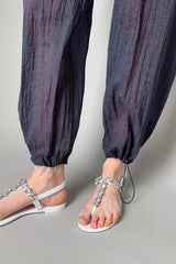 Peserico Textured Organdy Jogger Pants in Navy Vancouver. Shop Online or in Store.