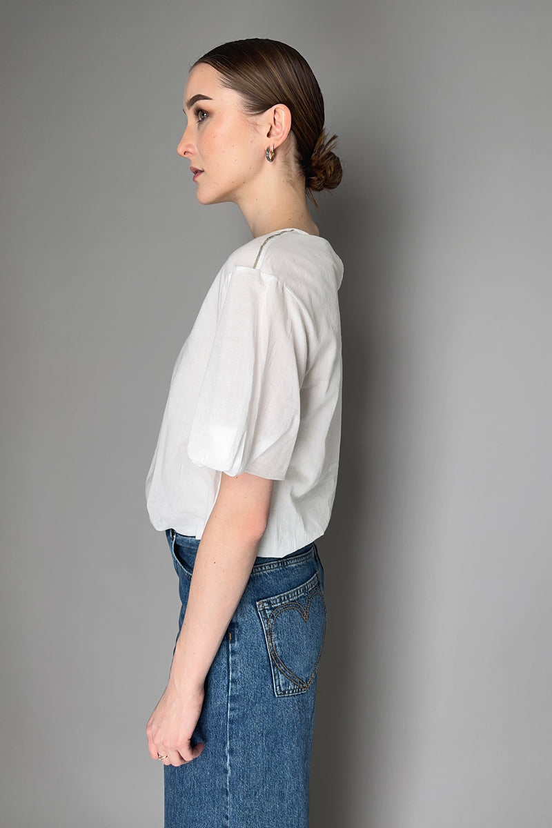 Peserico Blouson T-Shirt with Puffed Sleeves