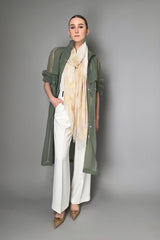 Peserico Textured Organza Trench Coat in Sage Green Vancouver. Shop Online or in Store.
