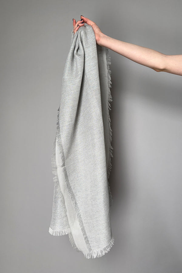 Peserico Double Layer Sparkle Scarf in Silver Grey