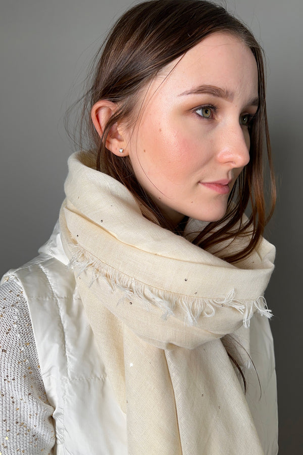 Peserico Cream Sparkle Scarf