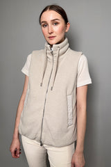 Peserico Knit Vest with Lurex in Beige - Ashia Mode – Vancouver, BC