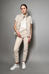 Peserico Knit Vest with Lurex in Beige - Ashia Mode – Vancouver, BC