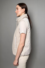 Peserico Knit Vest with Lurex in Beige - Ashia Mode – Vancouver, BC