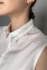 Peserico Sleeveless Collared Shirt with Billowy Back