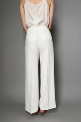 Peserico Fluid Drape Wide Leg Trousers in White Vancouver. Shop Online or in Store.