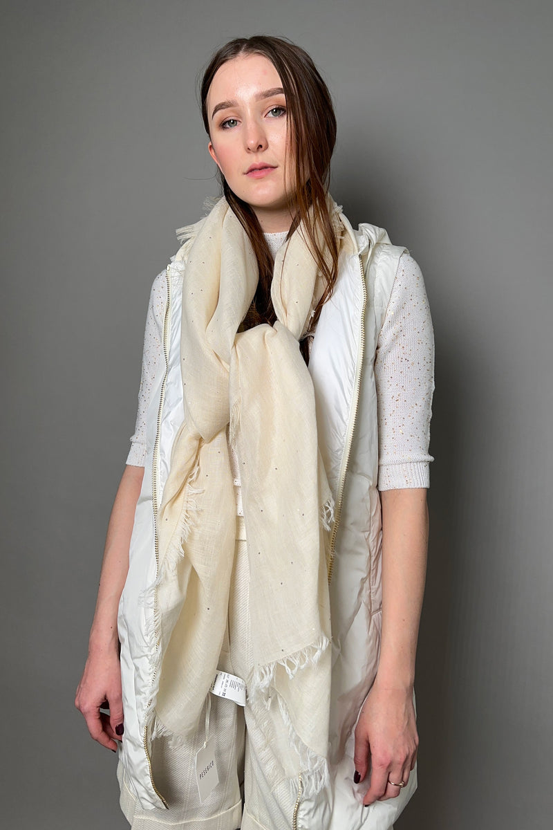 Peserico Cream Sparkle Scarf