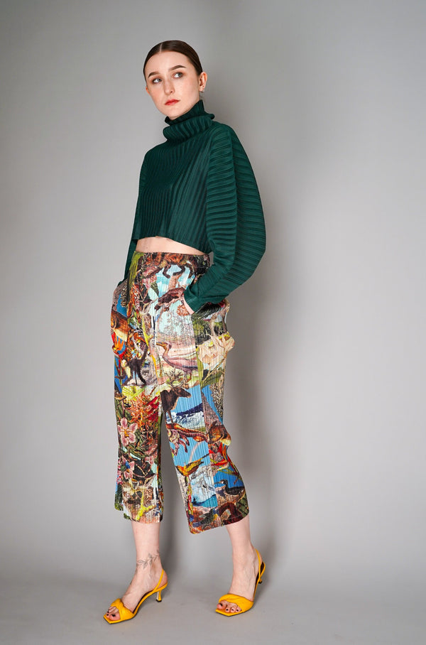 Pleats Please Issey Miyake Aurora Jungle Pants in Multicolour