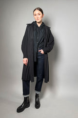 Peter O. Mahler Hooded Taffeta Shirt with Jersey Back in Black