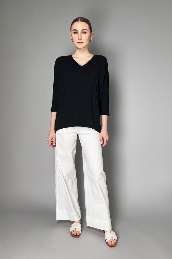 Peter O. Mahler Stretch and Drape Jersey Top in Black