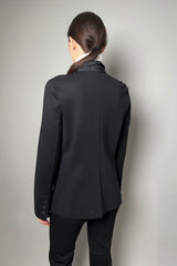Peter O. Mahler Stretch Jersey Blazer with Taffeta Collar in Black