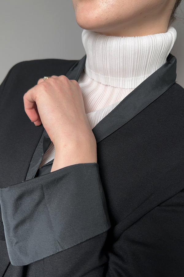Peter O. Mahler Stretch Jersey Blazer with Taffeta Collar in Black Vancouver. Shop Online or in Store.
