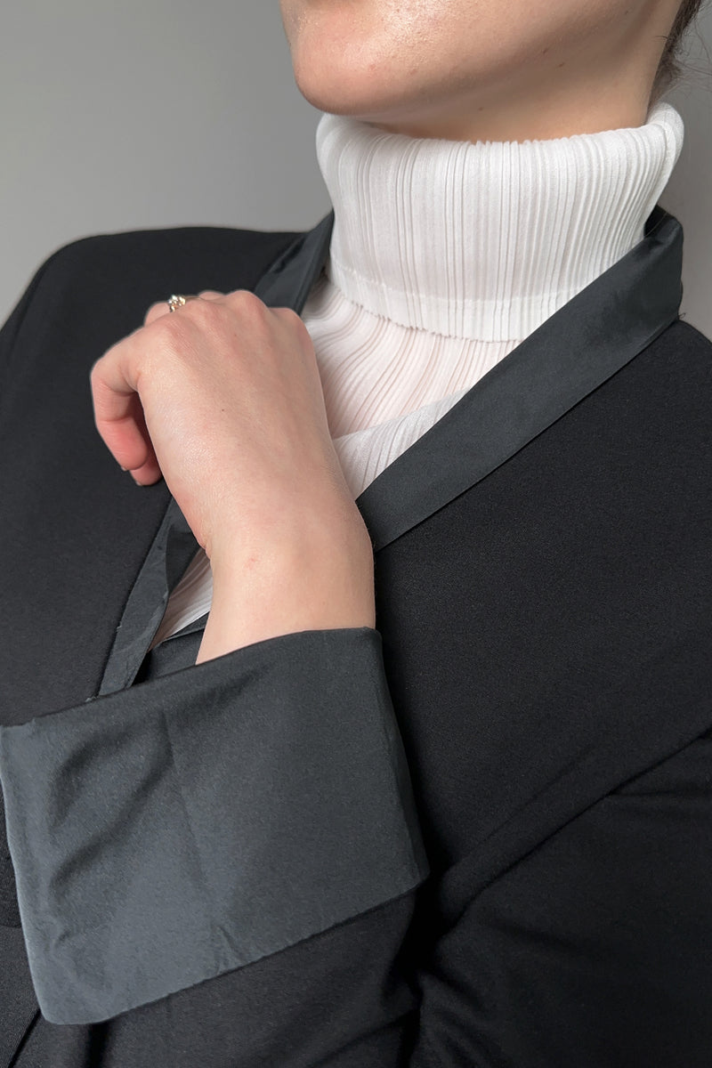 Peter O. Mahler Stretch Jersey Blazer with Taffeta Collar in Black Vancouver. Shop Online or in Store.
