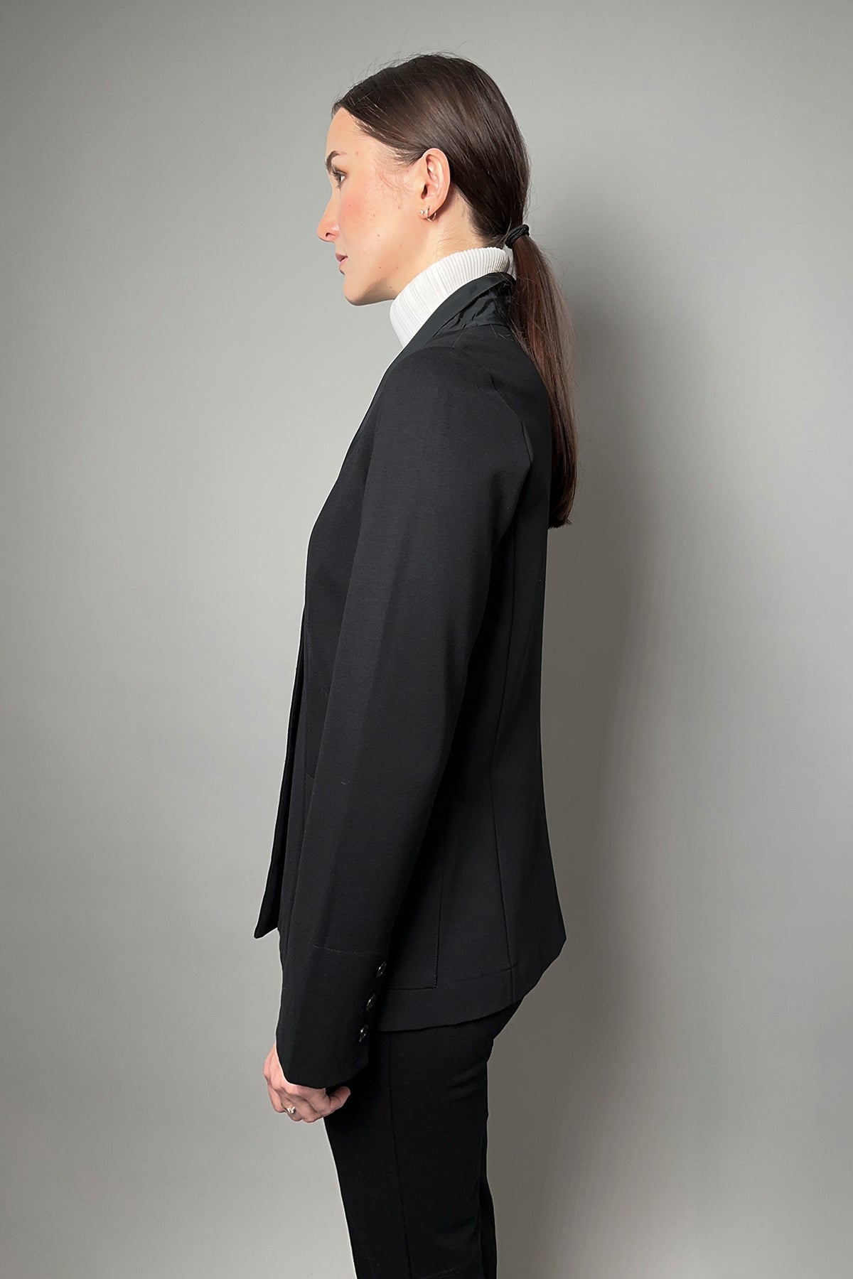 Peter O. Mahler Stretch Jersey Blazer with Taffeta Collar in
