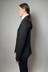 Peter O. Mahler Stretch Jersey Blazer with Taffeta Collar in Black