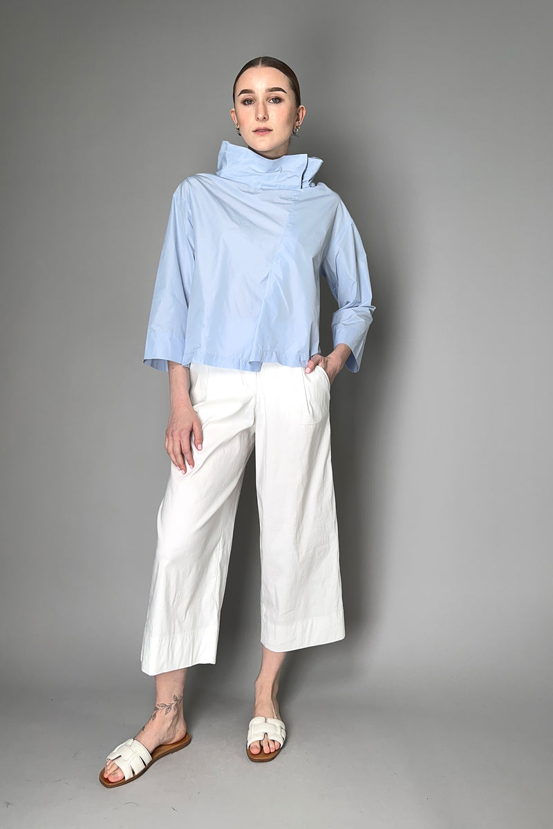 Peter O. Mahler Stretch Linen Culotte Pants in White