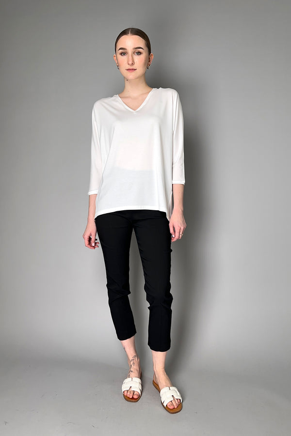 Peter O. Mahler Stretch and Drape Jersey Top in White Vancouver. Shop Online or in Store.