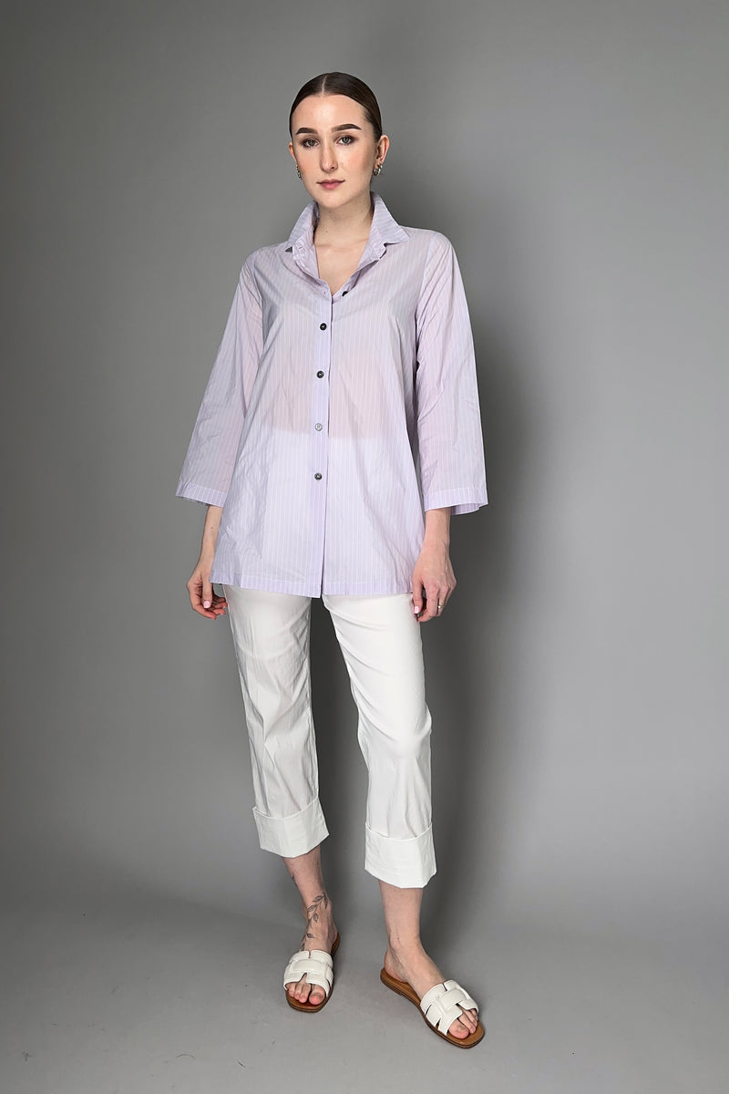 Peter O. Mahler Cropped  Linen Stretch Trousers in White Vancouver. Shop Online or in Store.