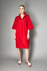 Peter O. Mahler Taffeta Dress With Kimono Sleeves in Red
