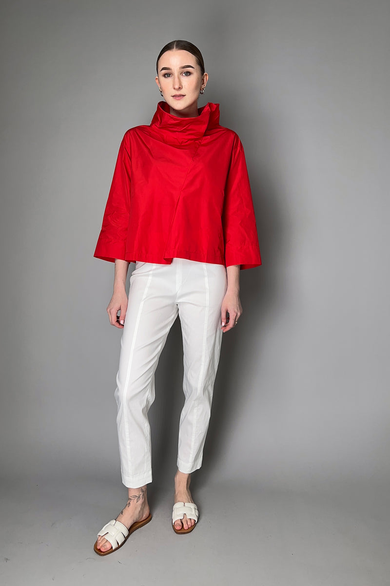 Peter O. Mahler Straight Leg Linen Stretch Pants in White Vancouver. Shop Online or in Store.