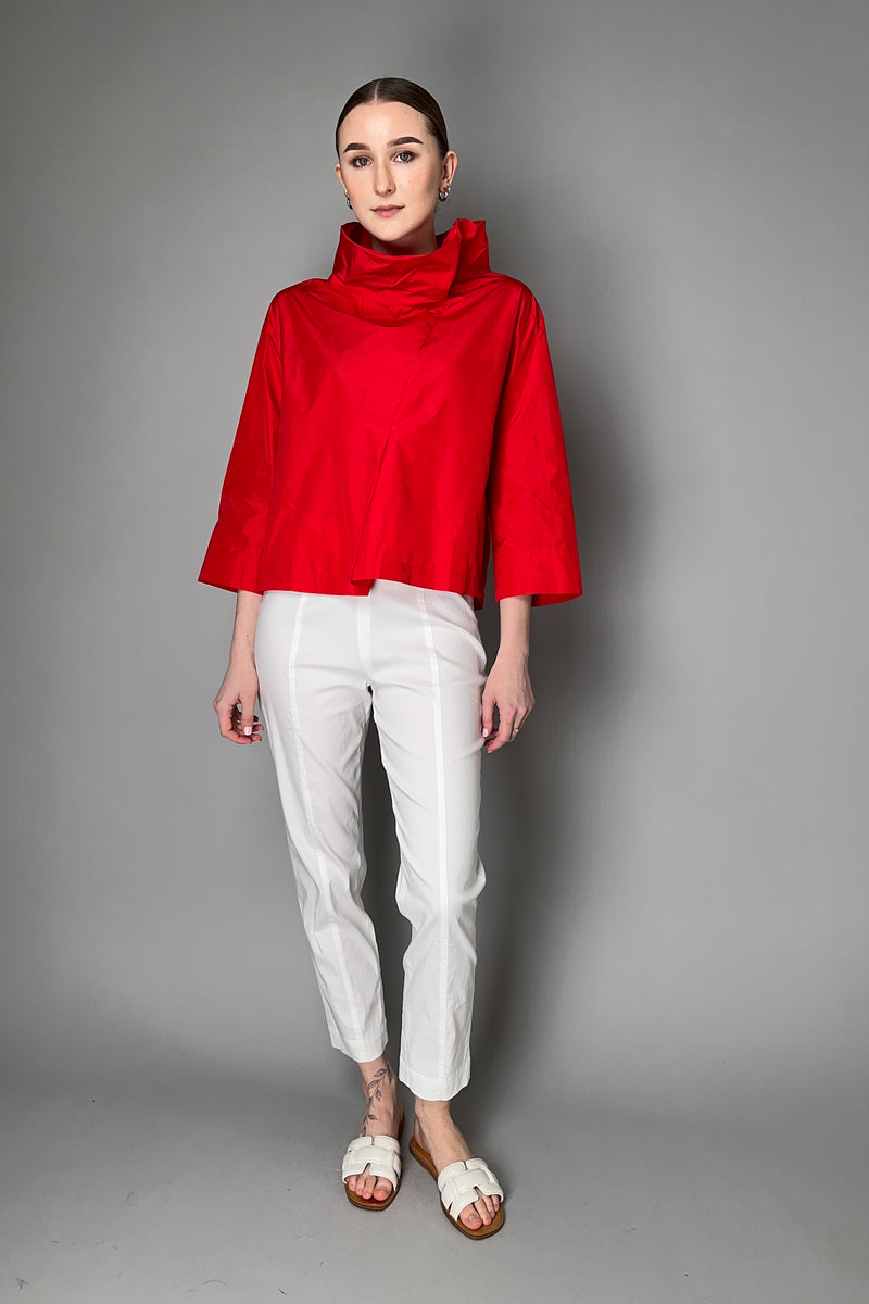 Peter O. Mahler Straight Leg Linen Stretch Pants in White Vancouver. Shop Online or in Store.