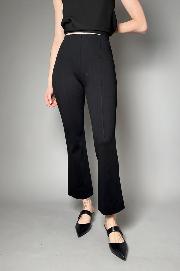 Peter O. Mahler Stretchy Ribbed Knit Bootcut Pants in Black