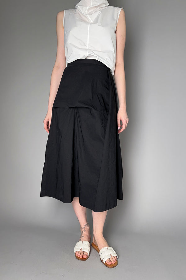 Peter O. Mahler A-Symmetrical Ruched Skirt in Black