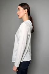 Peter O. Mahler Hooded Taffeta Shirt with Jersey Back in White