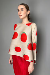 Pleats Please Issey Miyake "Bean Dots" Bounce Top in Red