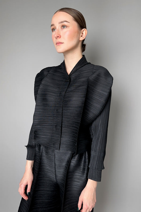 Pleats Please Issey Miyake Thicker Bounce Blouson in Black- Ashia Mode- Vancouver, BC
