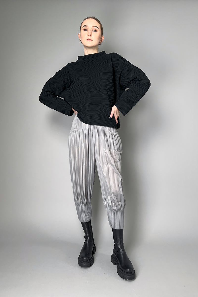 Pleats Please Issey Miyake Fluffy Basics Pant in Light Grey Pleats Please Issey Miyake Fluffy Basics Pant in Light Grey