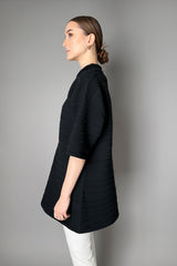 Pleats Please Issey Miyake Crepe Knit Tunic in Black