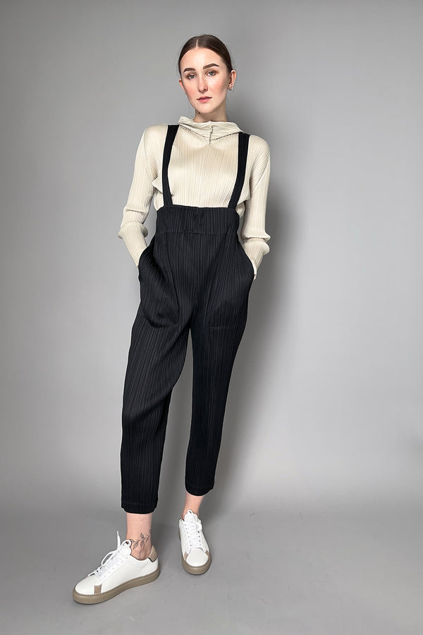 Pleats Please Issey Miyake Monthly Colours September Jumpsuit in Black- Ashia Mode- Vancouver, BC
