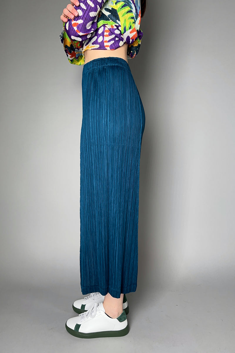 Pleats Please Issey Miyake Thicker Bottoms 2 Pants in Dark Teal- Ashia Mode- Vancouver, BC