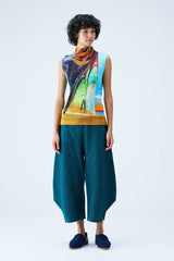 Pleats Please Tropical Winter Top in Blue - Ashia Mode – Vancouver, BC