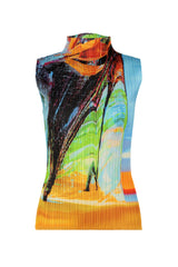 Pleats Please Tropical Winter Top in Blue - Ashia Mode – Vancouver, BC