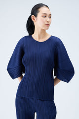 Pleats Please Monthly Colors: August Shirt in Dark Navy - Ashia Mode – Vancouver, BC