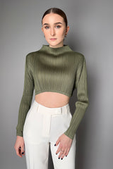 Pleats Please Issey Miyake Monthly Colors : January  Cropped Shirt in Green